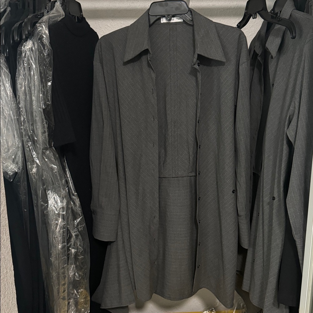 MANGO Pinstripe Wrap Shirtdress - Picture 5 of 14
